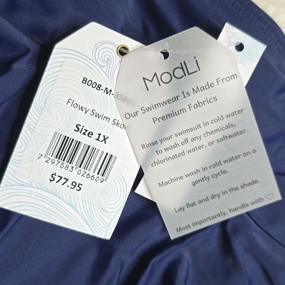 826 NWT Modli Flowy Swim Skort With Shorts Size 1X - Picture 4 of 7